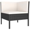 Garden Furniture Set Black PE rattan 27.2 in Seats Many