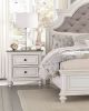 Antique White and Brown-Gray Finish1pc Nightstand of Drawers Black Knobs Traditional Design Bedroom Furniture