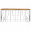 Coffee Table Silver Stainless steel, solid acacia wood Medium