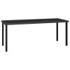 Dining Set Black Poly rattan, powder-coated steel, glass