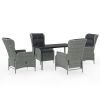 Garden Dining Set Light grey and black