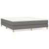 Bed Frame Dark Gray Polyester, Plywood, Engineered Wood King