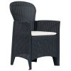 Garden Chair Set of 2 Anthracite Plastic Standard Light Weight