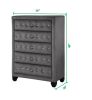 Modern Style Crystal Tufted Upholstery 5-Drawer Chest finished with Velvet Fabric made with Wood in Gray