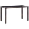 Outdoor Furniture Set Brown Steel, Poly Rattan, Polyester, Glass
