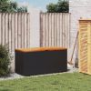 Garden Storage Box Black Poly Rattan 43.3 x 19.7 x 21.3 in
