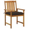 Patio Chair Set of 2 Natural Wood Solid Acacia Wood Standard