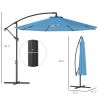 10' Cantilever Tilt Offset Patio Umbrella w/ UV & Water Safe Material & Cross Base (Weight Not Included), Blue