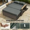 Outdoor sofa bed, terrace sofa bed, patio lounge chair, mixed gray