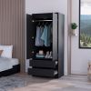Black 2-Drawer Armoire