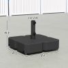 Patio Umbrella Base with Wheels Outdoor Umbrella Stand Holder for 1.5"/1.9" Poles Black