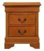 Elegant Oak Nightstand With 2 Drawers