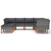 Garden Lounge Set Grey PE rattan Large Removable Covers