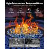 Fire Glass, 10 LBS / 4.5 KG Fireplace Rocks, 1/2-Inch / 12.7 mm Reflective Firepit Glass Rock