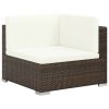 Patio Sofa Set Set of 7 Brown, Cream white