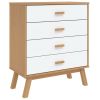 Drawer Cabinet White and Brown