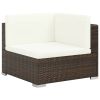 Patio Sofa Set Set of 6 Brown, Cream white