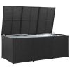 Storage Chest Black Polyethylene Rattan Large Garden Storage Box