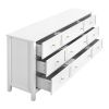 9 Drawer Dresser, Wooden Chest of Drawers with Sliding and Anti-tip Device, Retro Minimalist Dresser Chest