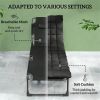 Folding recliner, sun chair, outdoor chair, courtyard chair 2-piece set, black