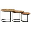 Nesting Table Set of 3 Black, Natural