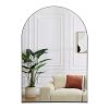 Arched Wall Mirror, 24"×36" Bathroom Mirror Black Deep Frame
