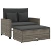 Garden Sofa Grey PE rattan Medium