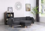 Brayden 86.5" Dark Gray Fabric Sectional Sofa Chaise