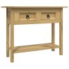 Console Table Brown Solid waxed pinewood