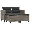 Garden Sofa Gray PE Rattan 2-Seater UV-resistant materials