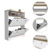 Cranbery 2-Shelf Shoe Rack Light Oak and White