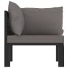 Corner Sofa Anthracite Poly rattan, aluminum, fabric (100% polyester)