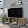 Valdivia Tv Stand for TV´s up 70"; Four Open Shelves; Five Legs -Light Oak