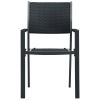 Garden Chair Set of 2 Black Plastic and steel Standard