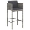 Garden Bar Set Grey PE rattan, steel, tempered glass Medium