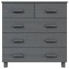 Sideboard Dark Grey Solid Pine Wood Medium Sideboard
