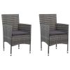 Dining Set Grey Poly rattan Medium Ergonomic Garden Dining Set