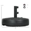 Umbrella Stand for 1.5" or 2" Umbrella Poles, Round Fillable Umbrella Base for Outdoor, Lawn, Deck, Black