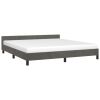 Bed Frame With Headboard Dark Grey Velvet California King Modern