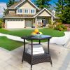 Outdoor patio Furniture 1 Round Coffee Table with clear tempered glass