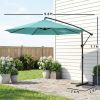 10 ft Offset Patio Umbrella with Cover, Hanging Cantilever Umbrella with 360Â° Rotation, Crank Handle, Tilt, Sky Blue