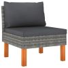 Middle Sofa Grey PE rattan Standard Removable Covers