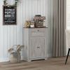 Farmhouse Sideboard Storage Cabinet with Doors and Drawer for Kitchen, Living room, 23.5"x11.75"x34.5", Light Gray