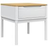 Lamp Table White Solid Pine Wood Small Lamp Table Square