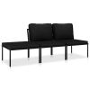 Garden Lounge Set Black and Gray