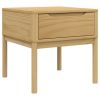 Lamp Table Wax Brown Solid Pine Wood Compact Storage Modern
