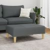Footstool Dark gray Polyester, plywood, plastic, foam