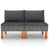 Middle Sofa Grey PE rattan Standard Removable Covers