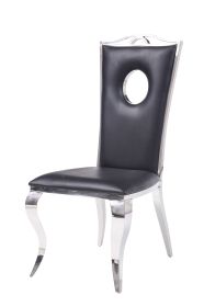 19 Inch Dining Side Chair, Faux Leather
