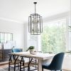 18" Modern 8-Light Black Gold Geometric Pendant Chandelier